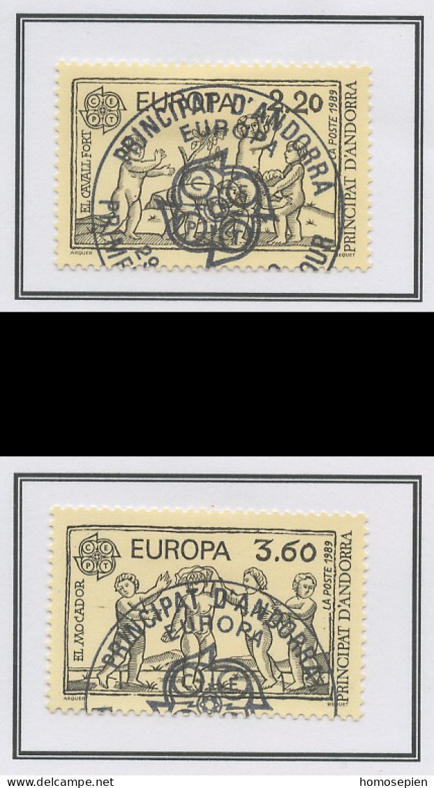 Andorre Français - Andorra 1989 Y&T N°378 à 379 - Michel N°399 à 400 (o) - EUROPA - Used Stamps