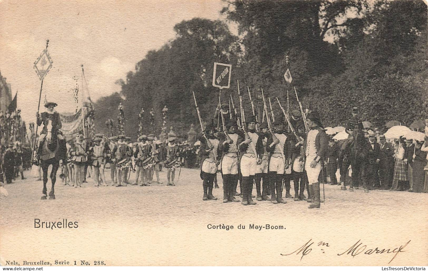 BELGIQUE - Bruxelles - Cortège Du Mey-Boom - Animé - Carte Postale Ancienne - Avenues, Boulevards