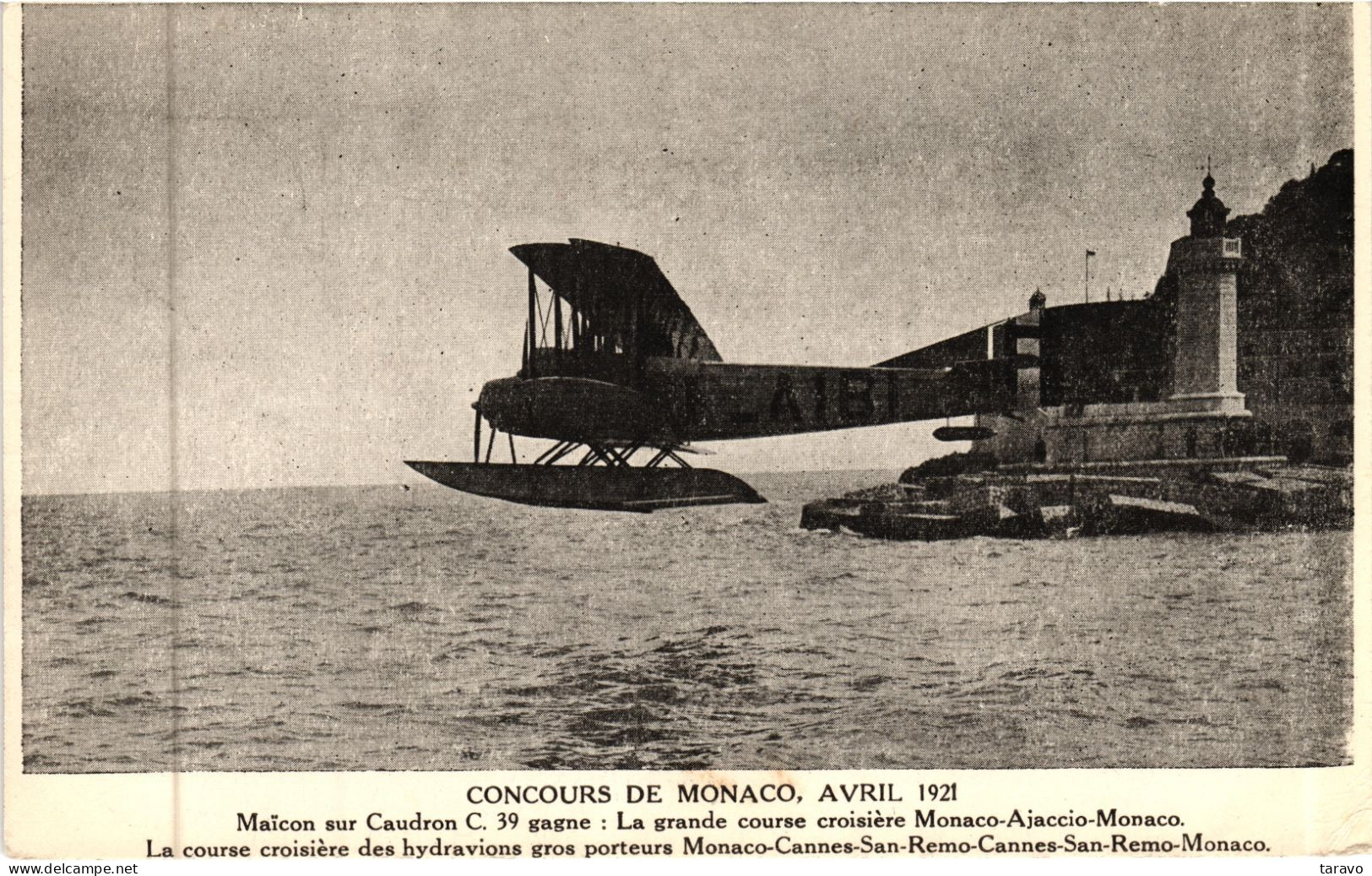 CORSE - - Concours D'Hydravions De MONACO/AJACCIO/MONACO, Avril 1921 Gagné Par Hydravion Maïcon Sur Caudron C.39 - Ajaccio