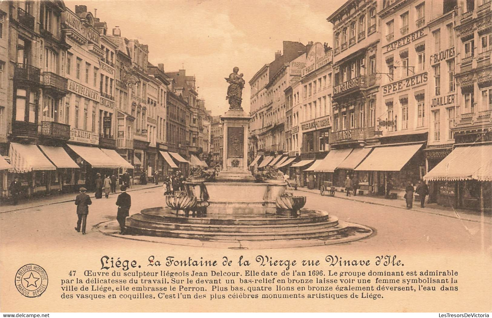 BELGIQUE - Liège - La Fontaine De La Vierge Rue Vinave D'Ile - Carte Postale Ancienne - Liege