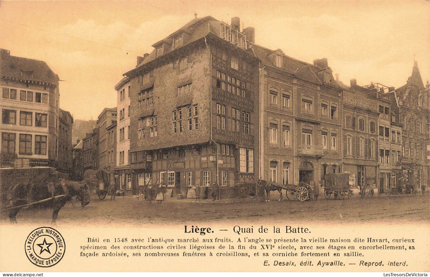 BELGIQUE - Liège - Quai De La Batte - Charette - Chevaux - Carte Postale Ancienne - Liege