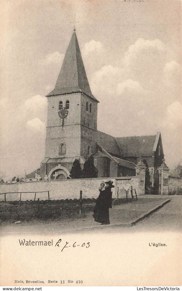 BELGIQUE - Bruxelles - Watermael-Boitsfort - Une Femme Avec Son Bébé Devant L'église - Carte Postale Ancienne - Watermaal-Bosvoorde - Watermael-Boitsfort