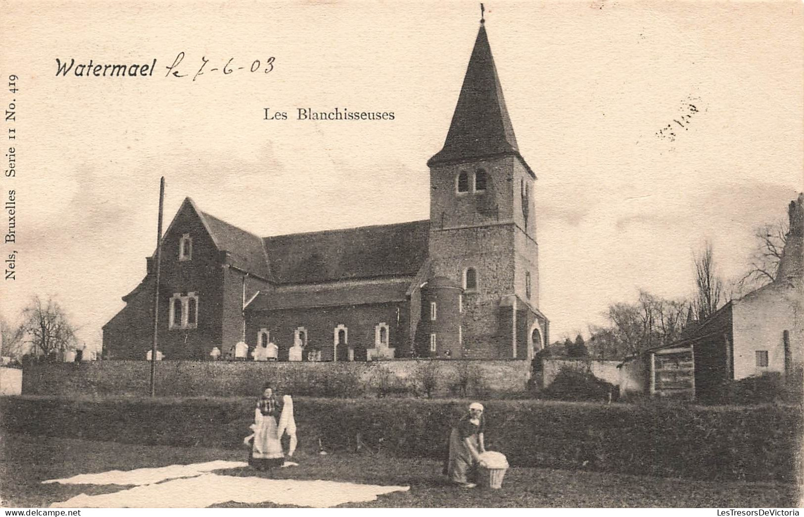 BELGIQUE - Watermael-Boitsfort - Les Blanchisseuses Près De L'église - Carte Postale Ancienne - Watermael-Boitsfort - Watermaal-Bosvoorde