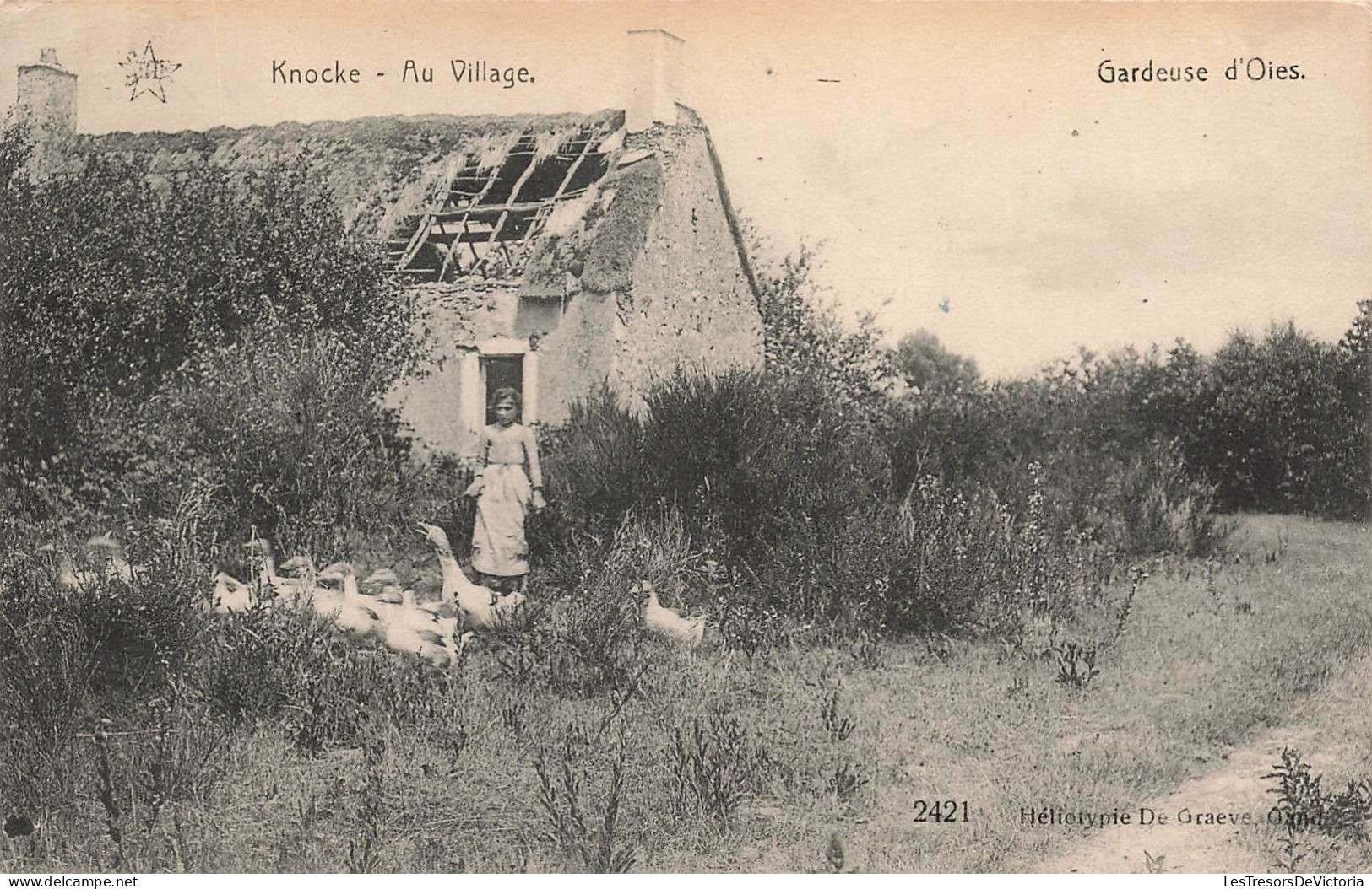 BELGIQUE - Knocke - Au Village - Gardeuse D'oies - Carte Postale Ancienne - Knokke