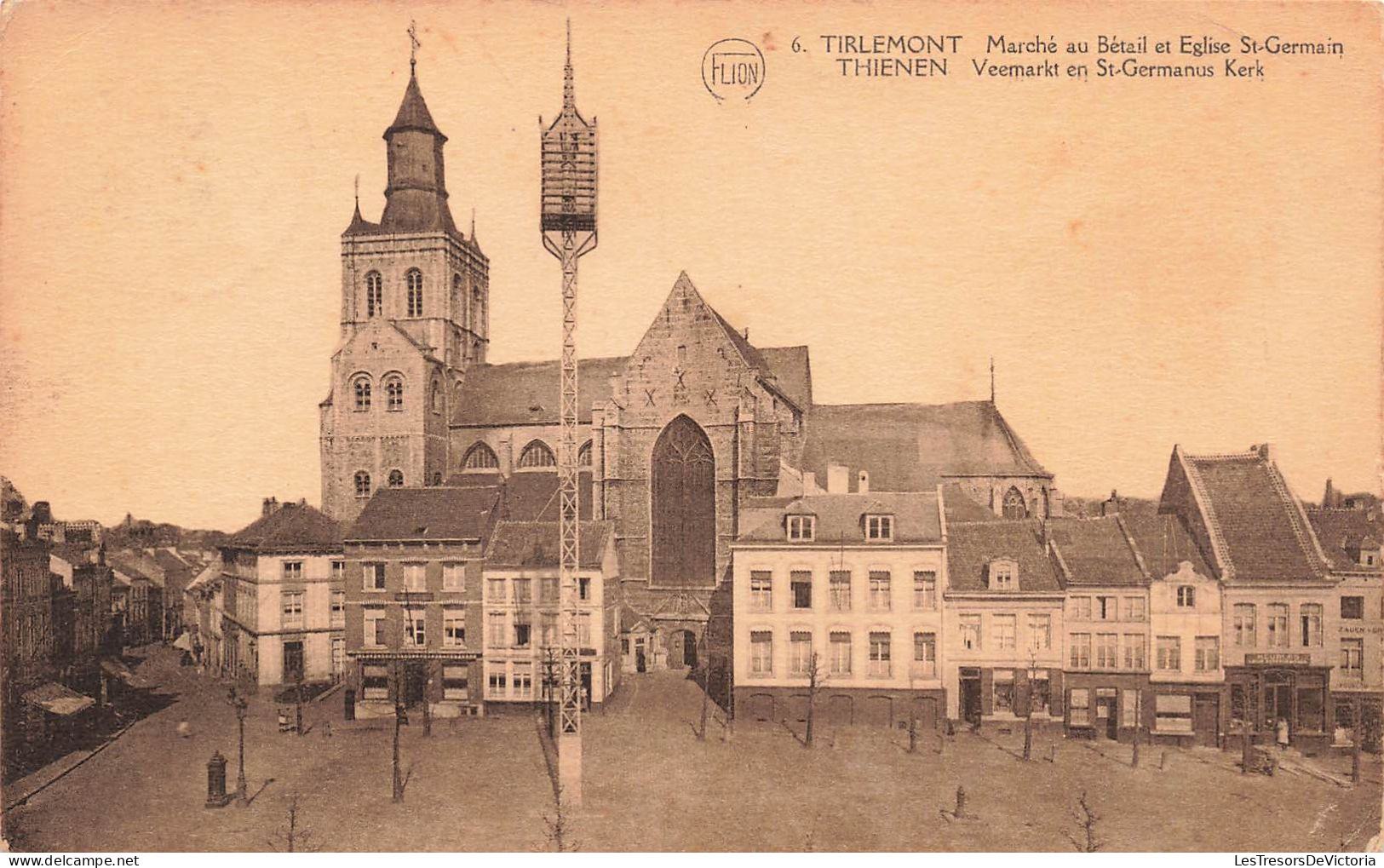 BELGIQUE - Tienen - Tirlemont - Marché Au Bétail Et Eglise Saint Germain - Carte Postale Ancienne - Tienen