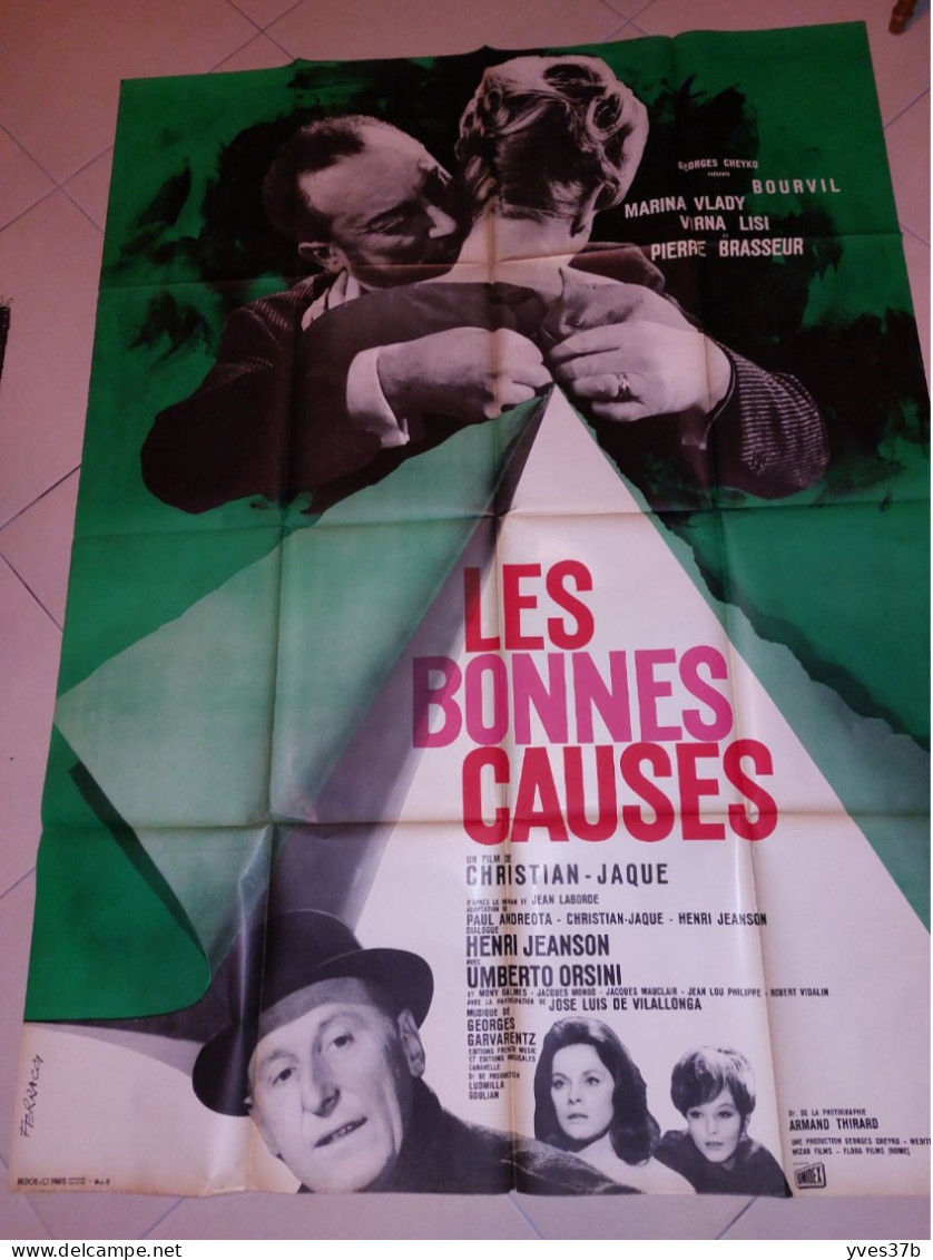 Affiche LES BONNES CAUSES - Bourvil,  Marina Vlady  1963 - 120x160 - TTB - Manifesti & Poster