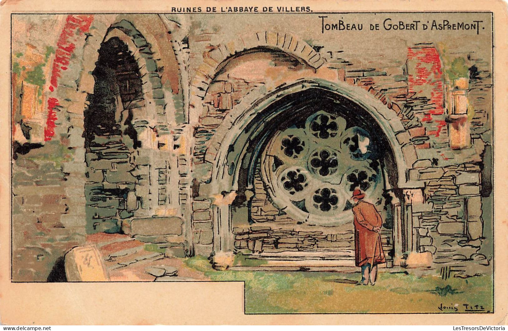 BELGIQUE - Villers-la-ville - Ruine De L'abbaye - Tombeau De Gobert D'Aspremont - Colorisé - Carte Postale Ancienne - Villers-la-Ville