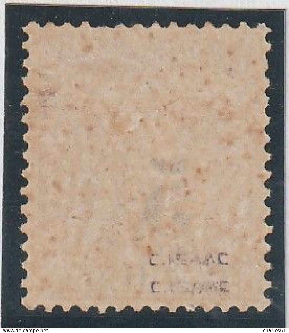 COCHINCHINE - N°3 * (1886-87) 5 Sur 25c Jaune-bistre - Unused Stamps