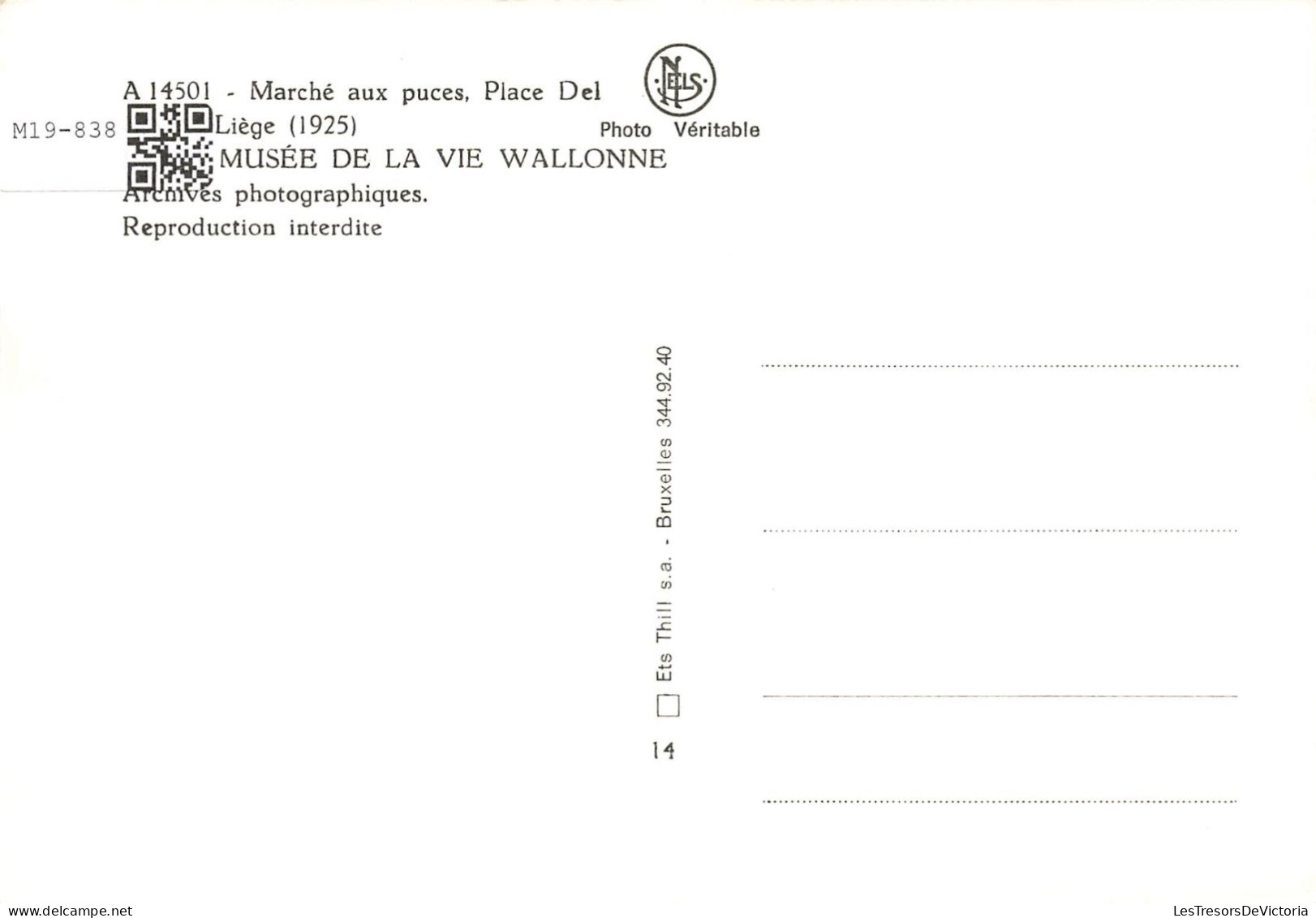 BELGIQUE - Liège - Marché Aux Puces 1925 - Musée De La Vie Wallonne - Carte Postale Ancienne - Liege