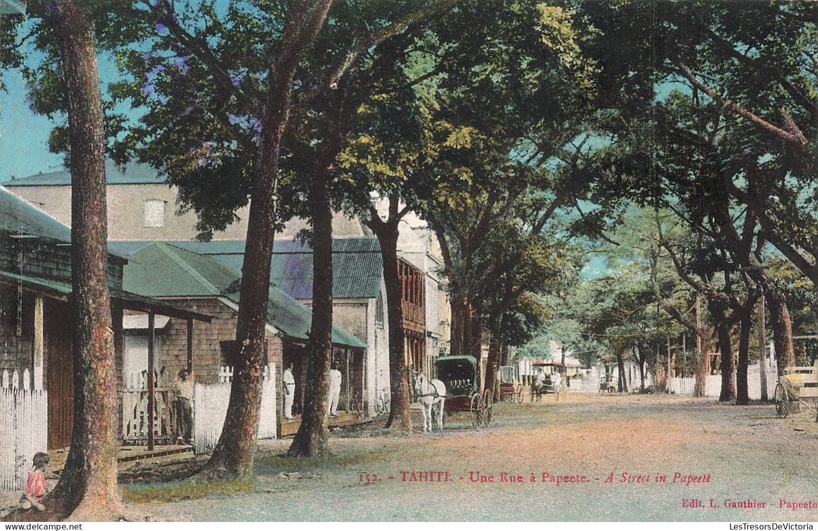 FRANCE - Tahiti - Une Rue à Papeete - Colorisé - Carte Postale Ancienne - Polynésie Française