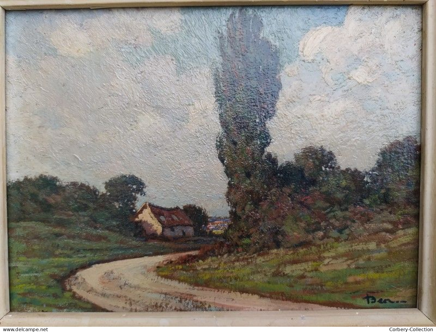 Anciens Tableaux Pendants Paysages Campagne Signé Ben.. - Oils