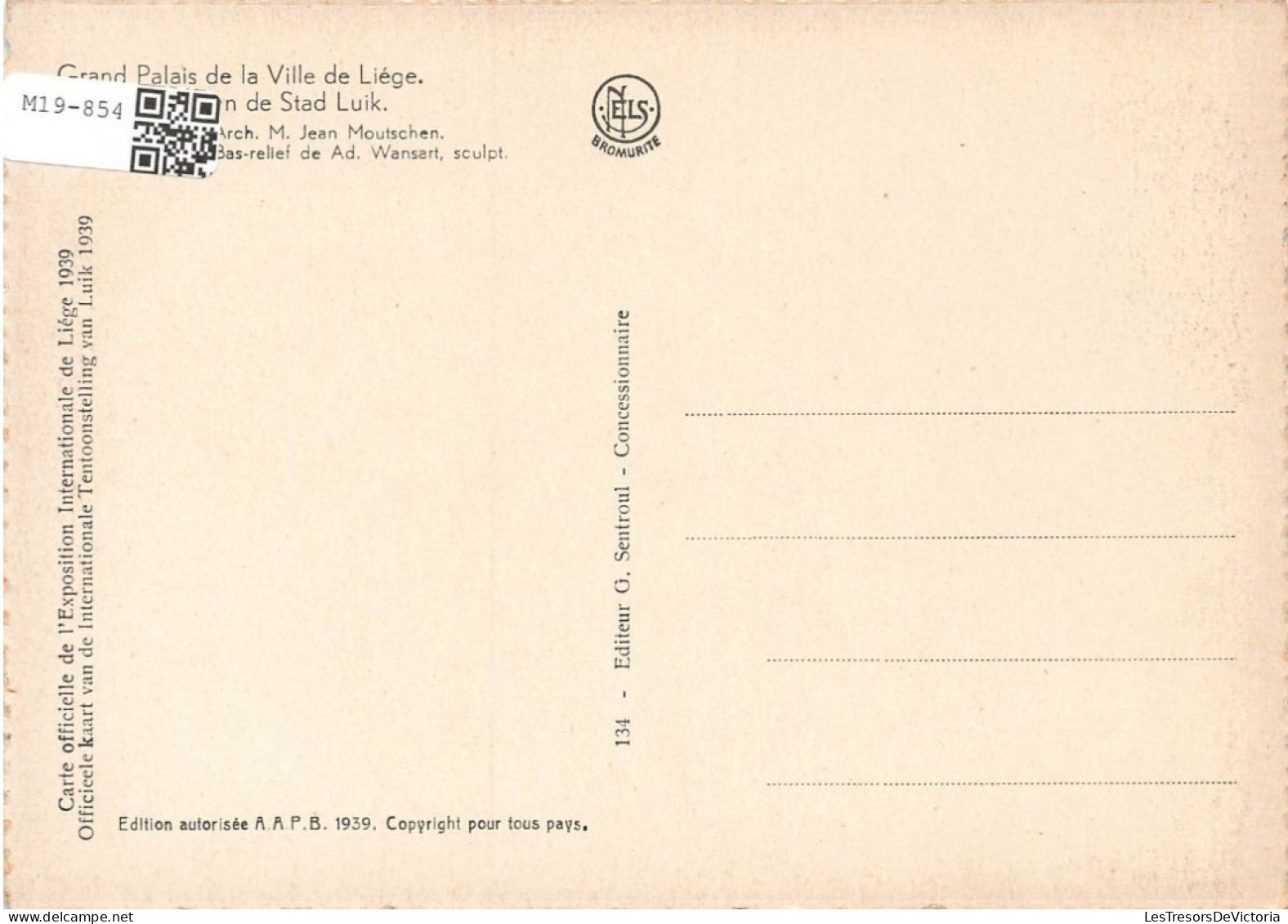 BELGIQUE - Liège - Grand Palais De La Ville De Liège - Exposition Internationale De 1939 - Animé - Carte Postale - Luik