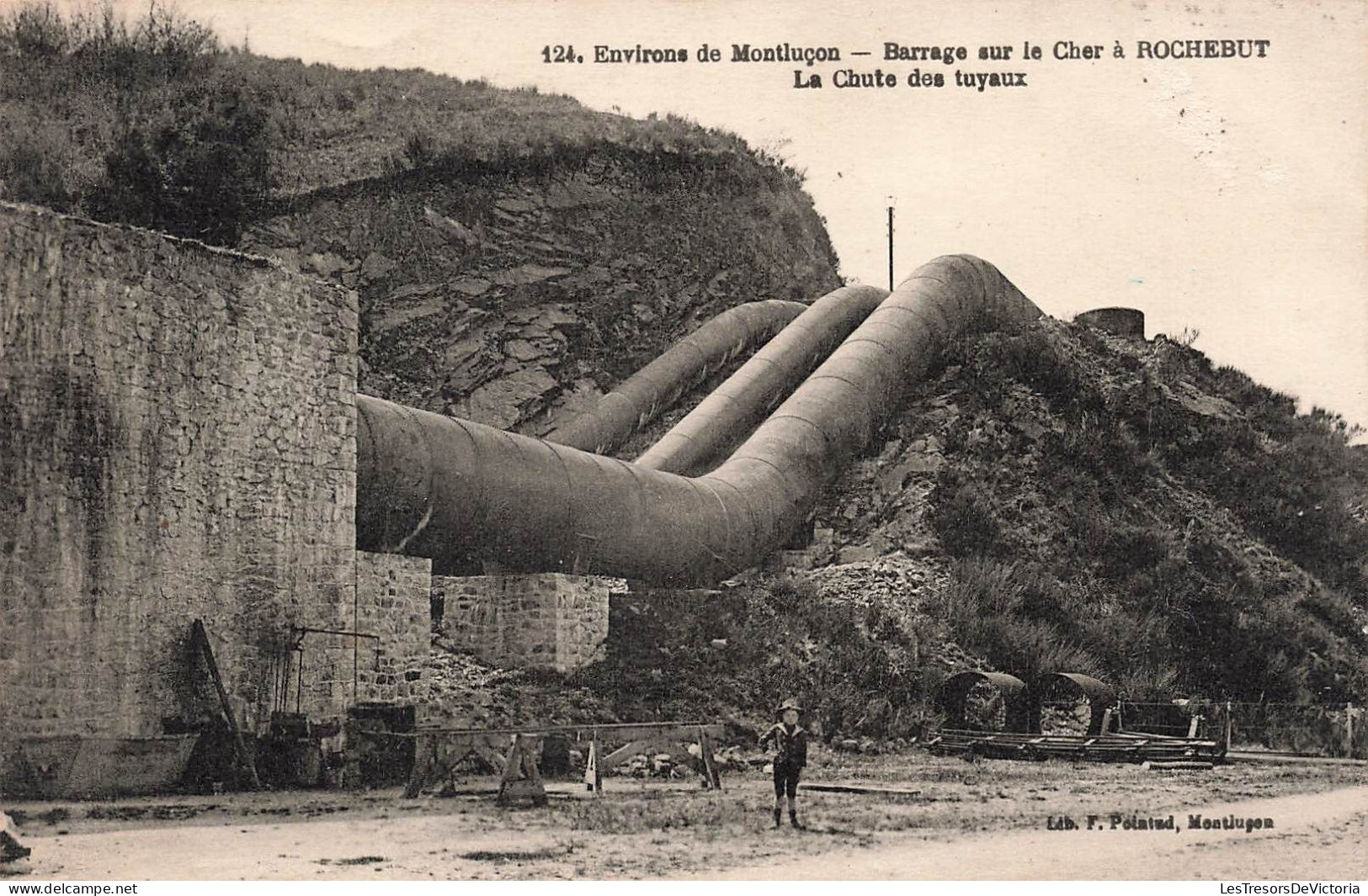 FRANCE - Environ De Montluçon - Barrage Sur Le Cher à Rochebut - La Chute Des Tuyaux  - Carte Postale Ancienne - Montlucon