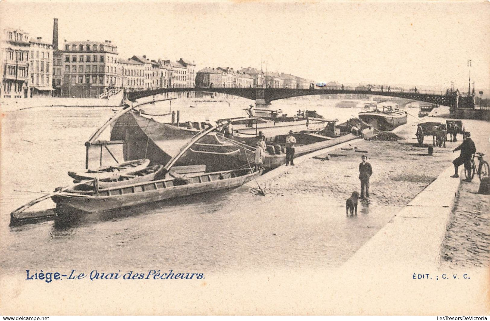 BELGIQUE - Liège - Le Quai Des Pêcheurs - Carte Postale Ancienne - Luik