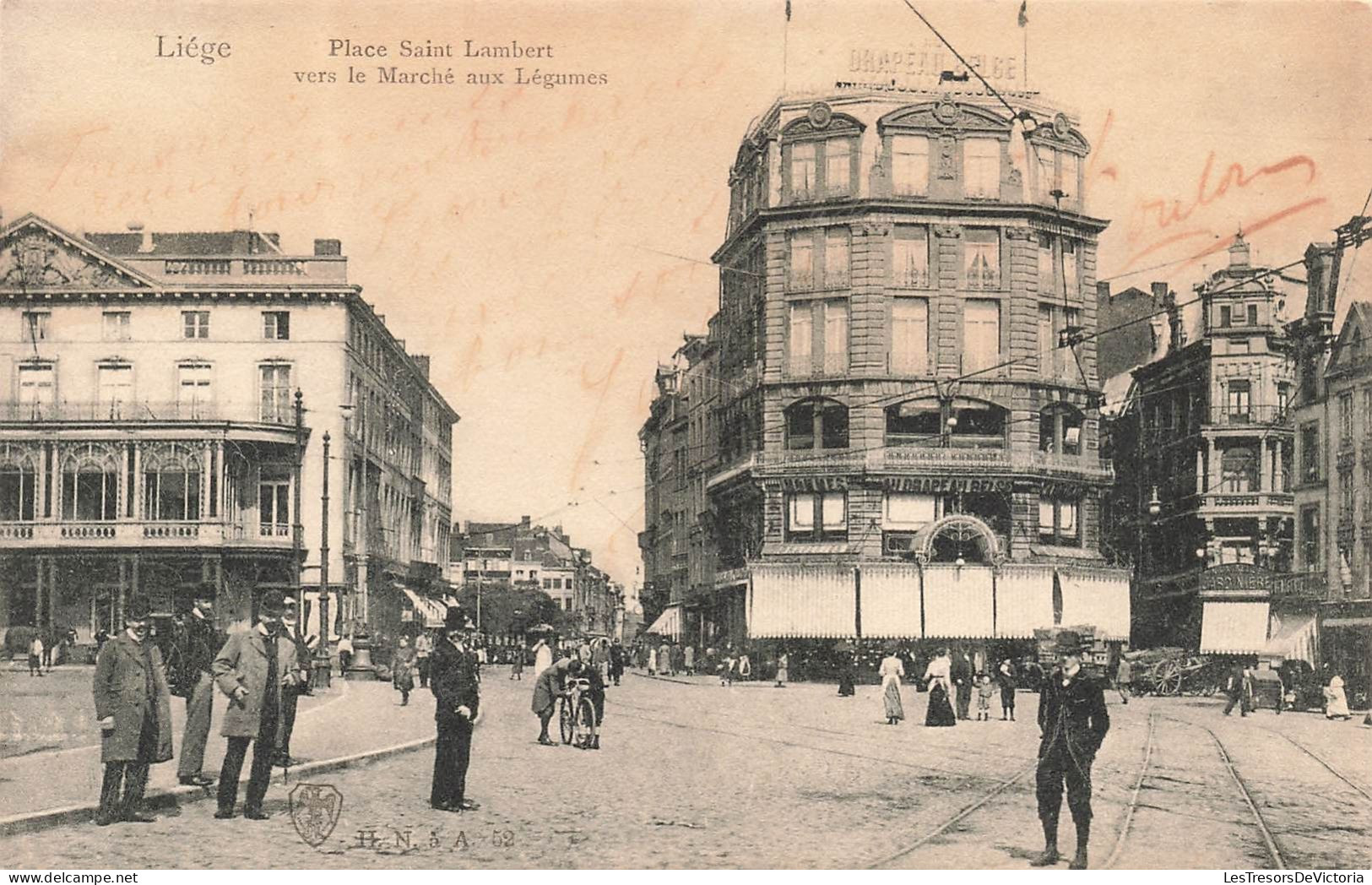BELGIQUE - Liège - Place Saint-Lambert Vers Le Marché Aux Légumes - Animé - Carte Postale Ancienne - Liege