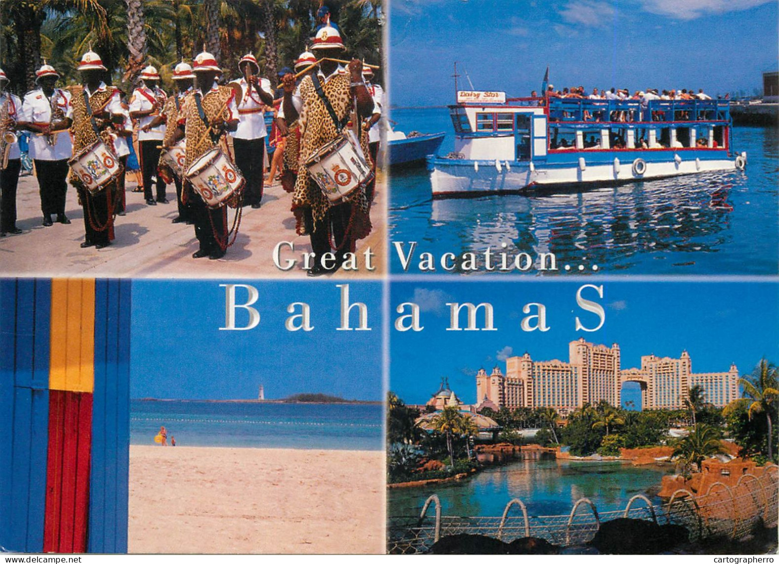 Postcard Bahamas Great Vacation Advertising Band Parade - Bahama's