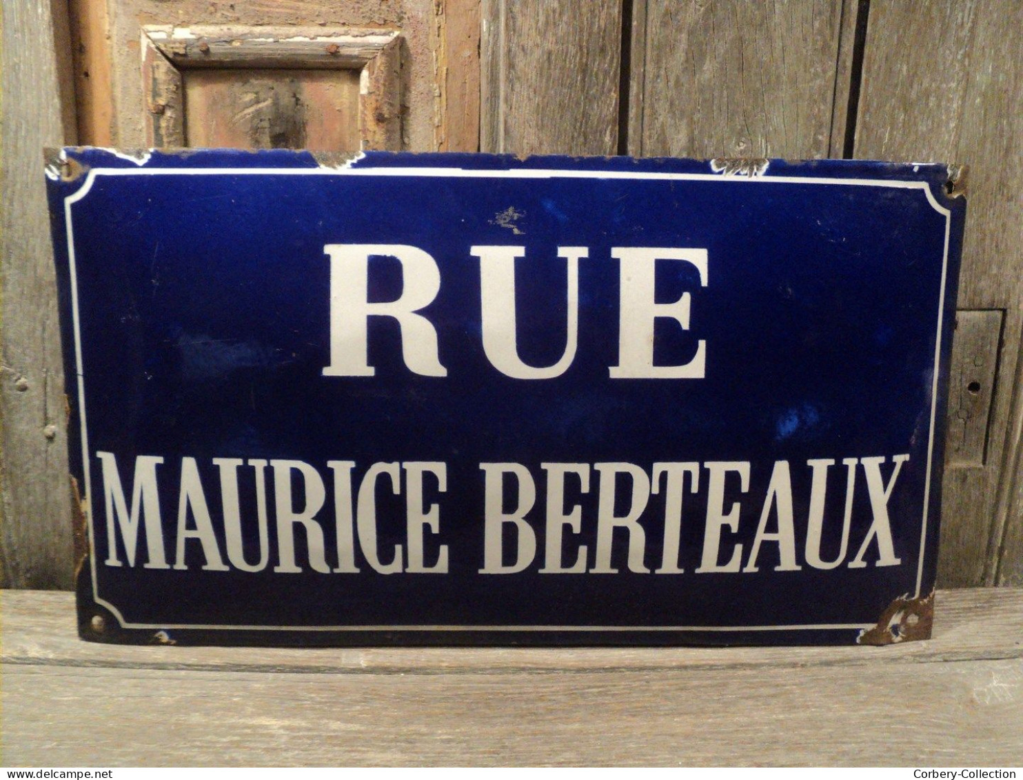 Ancienne Plaque De Rue émaillée RUE MAURICE BERTEAUX - Hausnummern