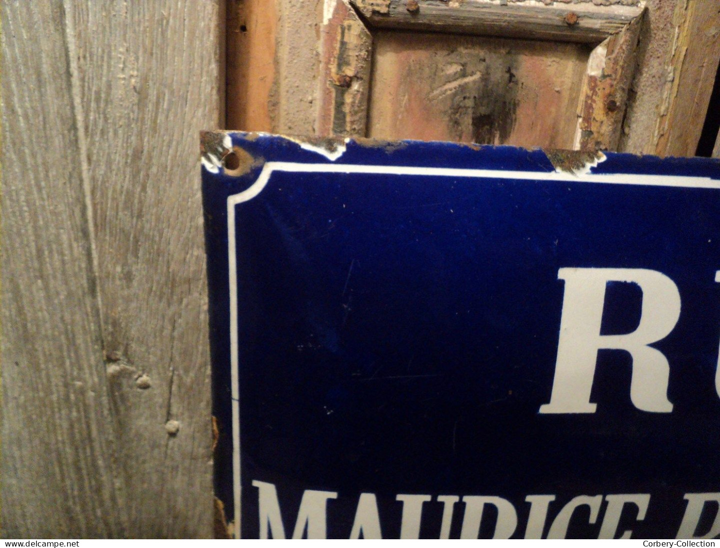 Ancienne Plaque De Rue émaillée RUE MAURICE BERTEAUX - Huisnummers