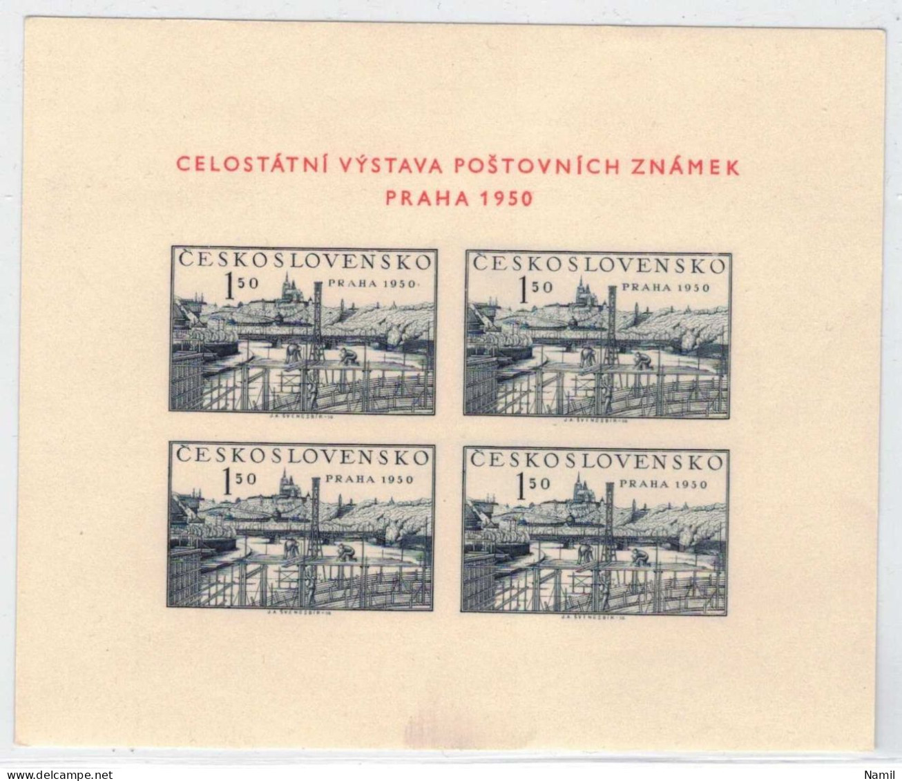 * Tchécoslovaquie 1950 Mi 605-642+Bl.12 (Yv 523-555+BF 14-15), (MH), L'année Complete, Infime Trace De Charniere - Années Complètes