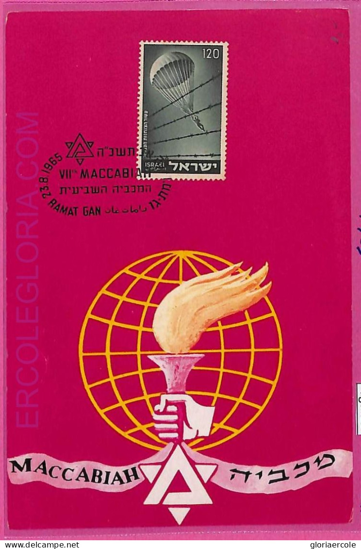 Ag3526 - ISRAEL - POSTAL HISTORY -   Maximum Card - 1965 SPORTS Maccabiah - Maximumkaarten