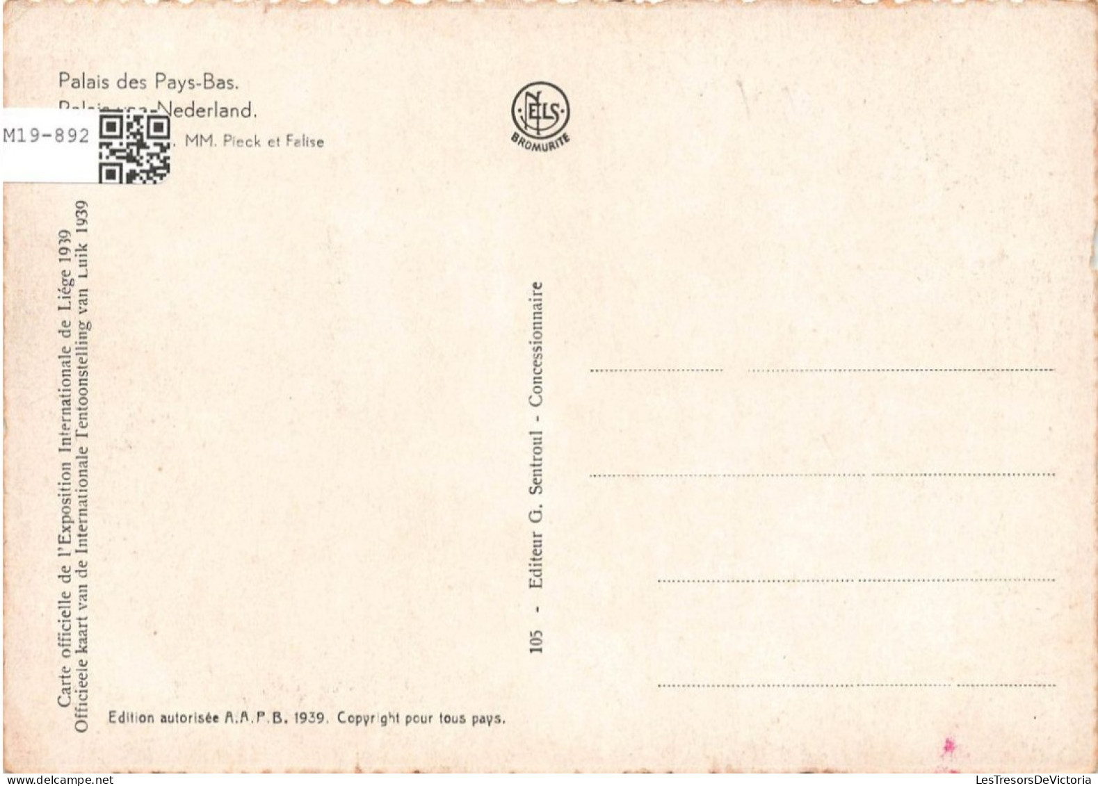 BELGIQUE - Liège - Palais Des Pays Bas - Exposition Internationale 1939 - Carte Postale - Liege