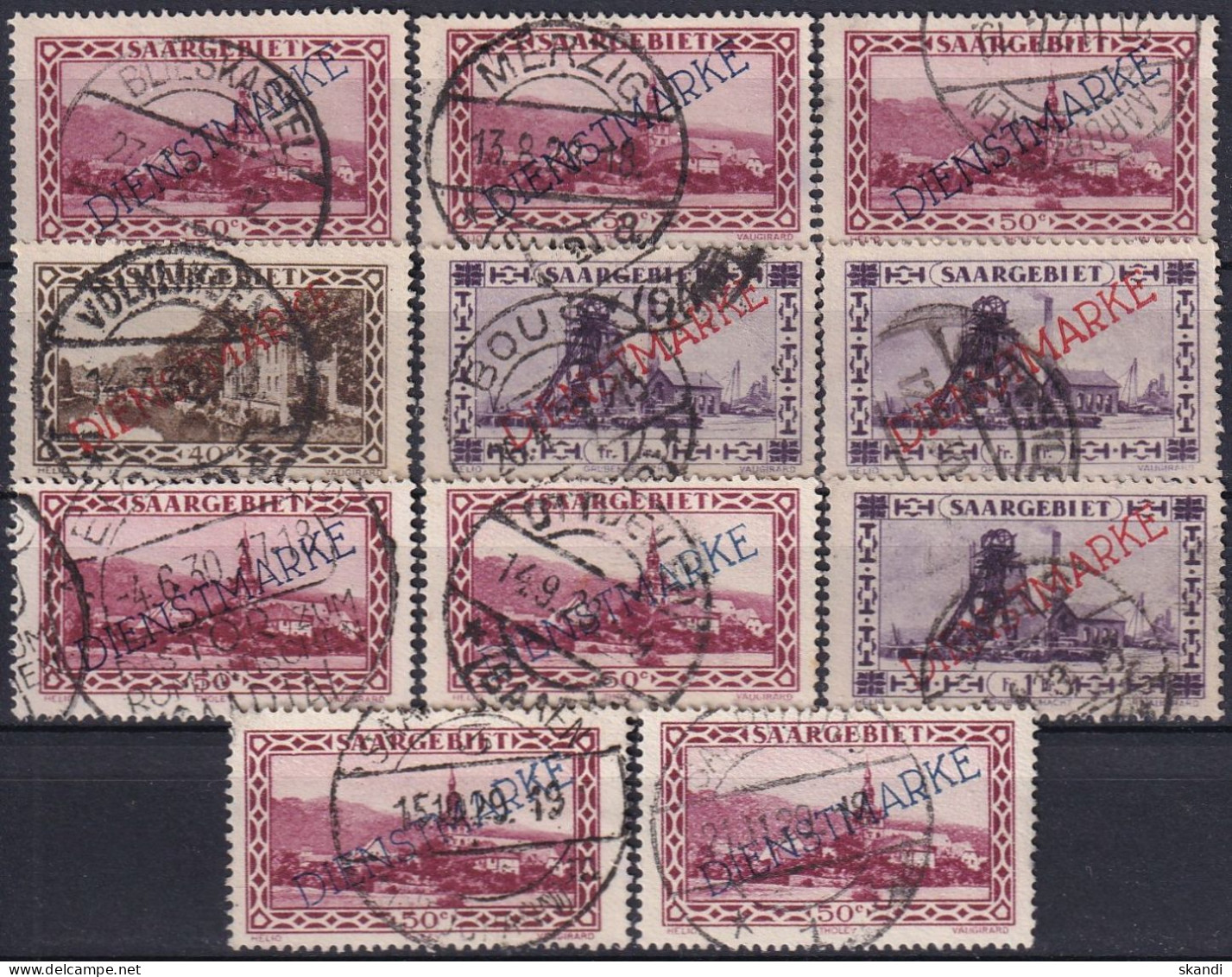 SAARGEBIET 1927 MI-Nr. Lot Dienstmarken O Used - Service