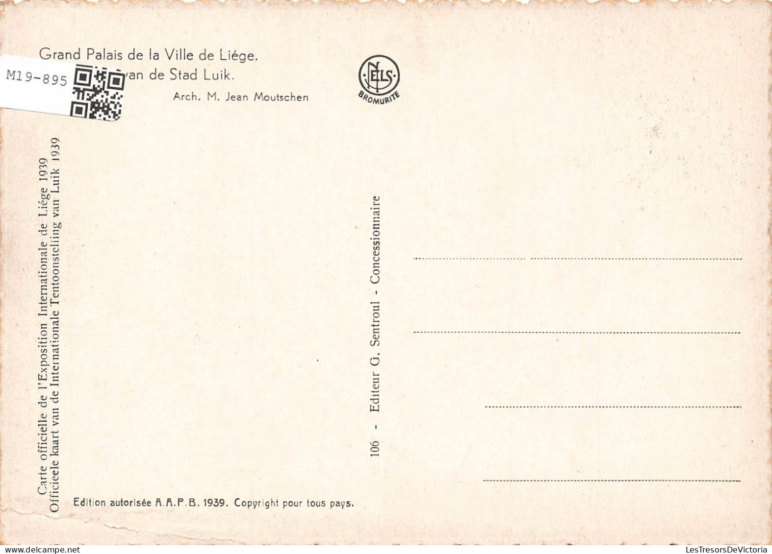 BELGIQUE - Liège - Grand Palais De La Ville De Liège - Exposition Internationale 1939 - Carte Postale - Luik