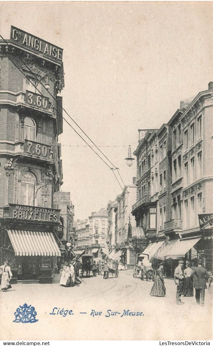 BELGIQUE - Liège - Rue Sur-Meuse - Animé - Carte Postale Ancienne - Liege