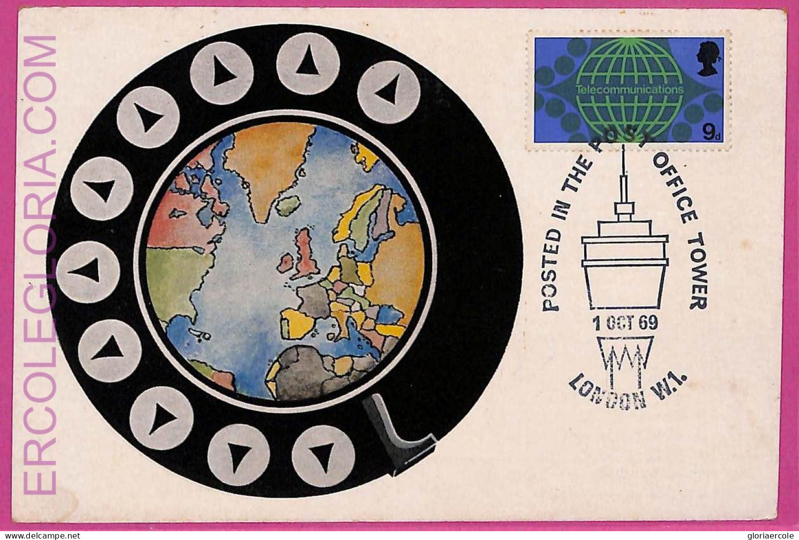 Ag3535 - Great Britain - POSTAL HISTORY - Maximum Card - 1982 TELECOMMUNICATIONS - Carte Massime