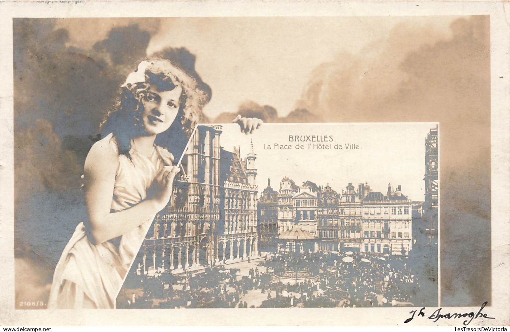 BELGIQUE - Bruxelles - La Place De L'hôtel De Ville - Animé - Carte Postale Ancienne - Plätze