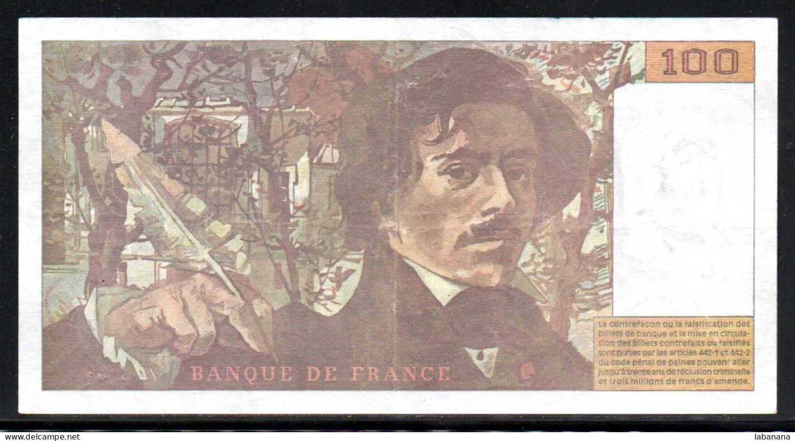 681-France 100fr 1994 M271 - 100 F 1978-1995 ''Delacroix''