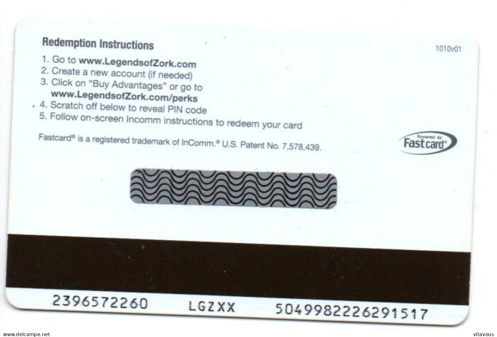 Legends Of Zork Carte USA  Fastcard (salon 470) - [3] Magnetic Cards