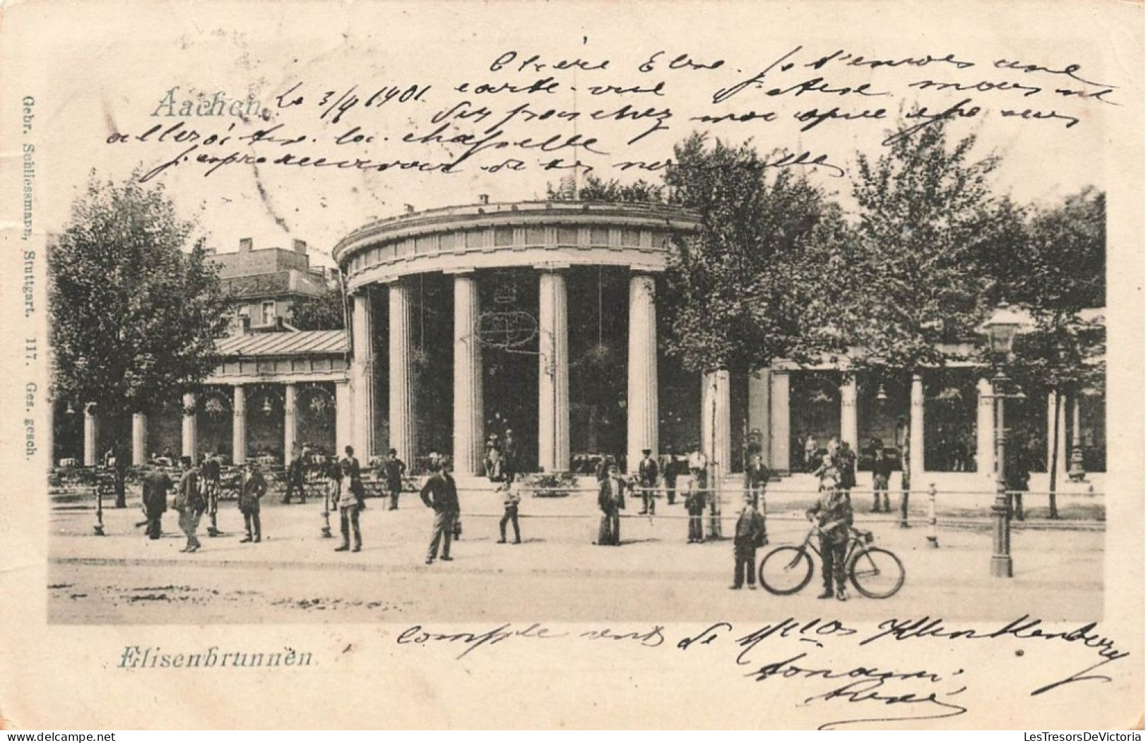 ALLEMAGNE - Aachen - Elisenbrunnen - Animé - Carte Postale Ancienne - Aachen