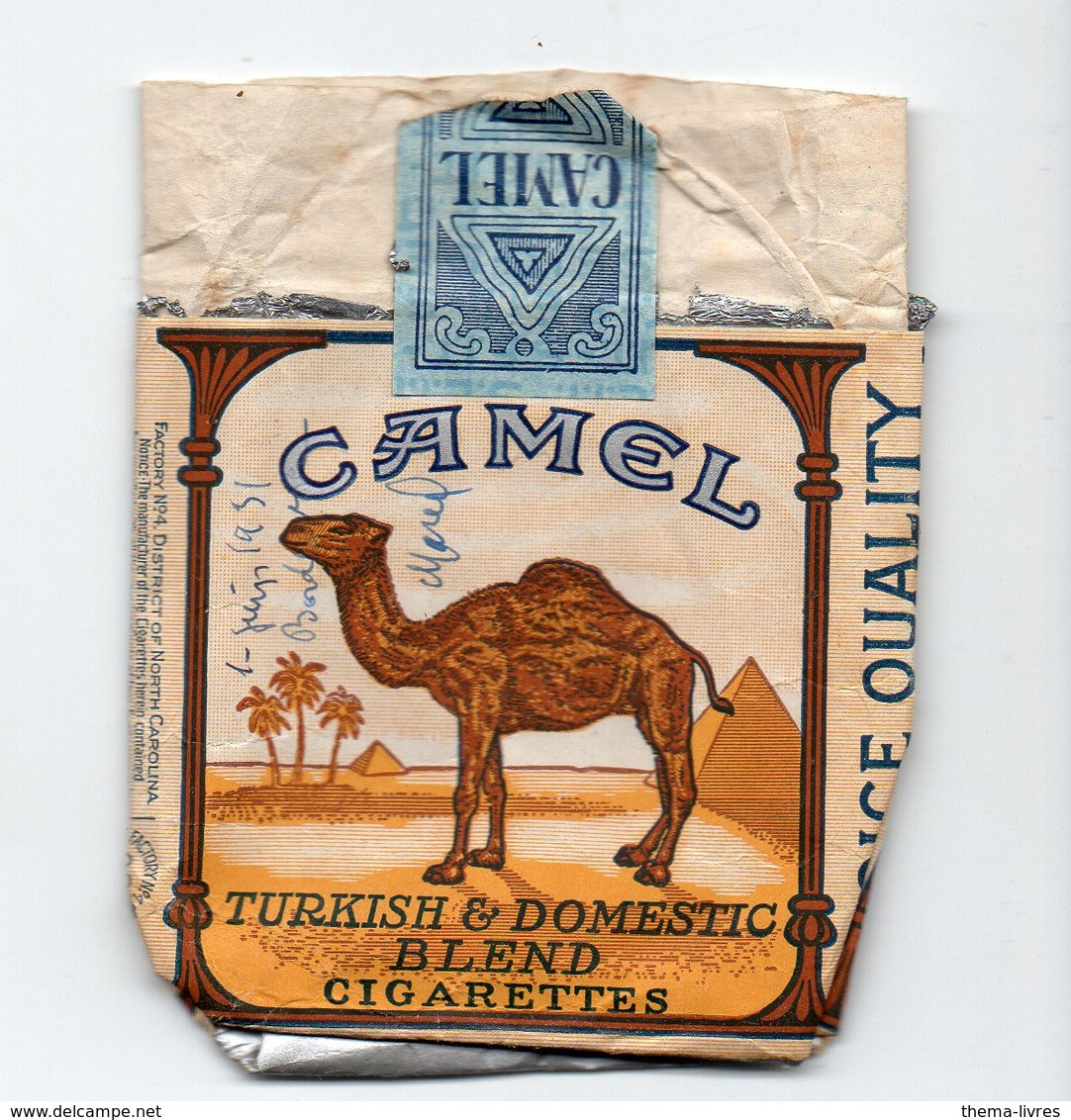 (tabac) Paquet De Cigarettes CAMEL (vide) Le Prix était De 6f60  (PPP45602) - Porta Sigarette (vuoti)