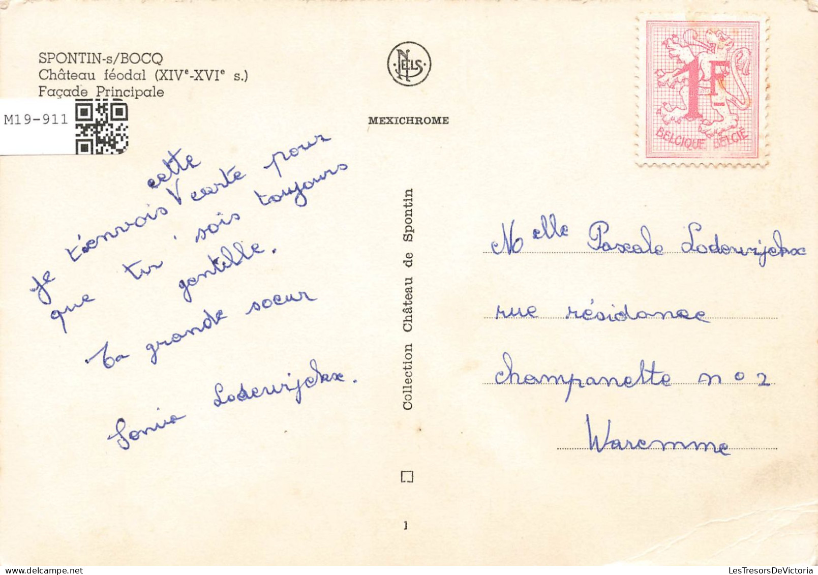 BELGIQUE - Spontin S/Bocq - Château Féodal (XIV-XVIe S) - Façade Principale - Carte Postale Ancienne - Yvoir