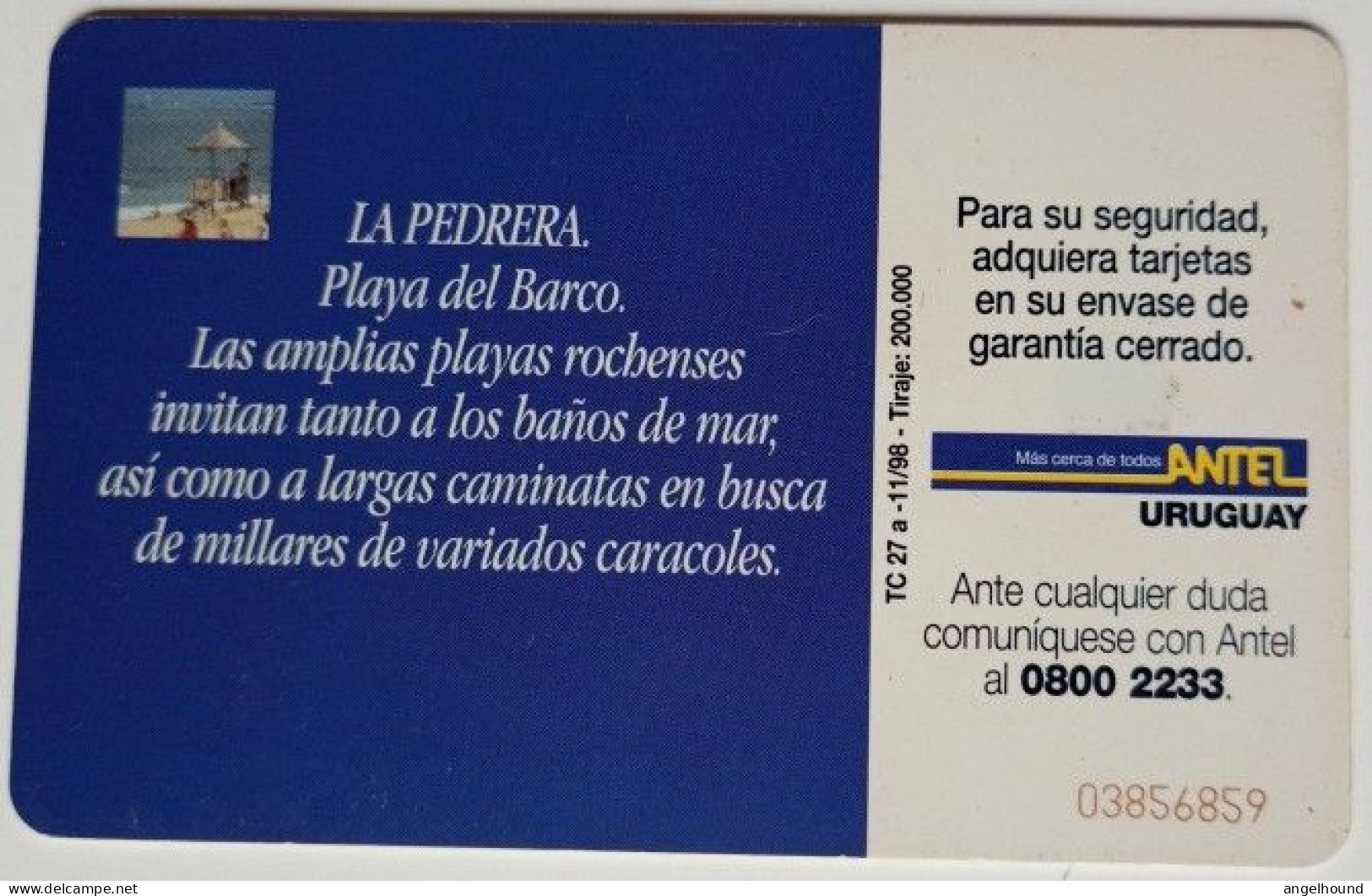 Uruguay $5 Chip Card - La Pedrera ( Salvavidas ) - Uruguay