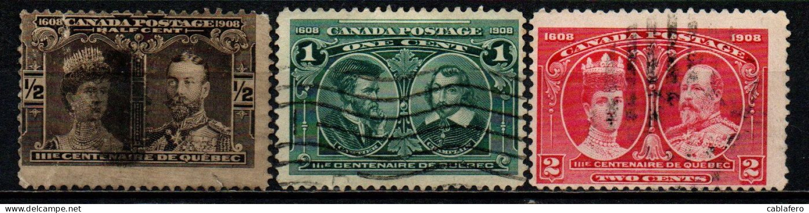 CANADA - 1908 - Quebec Tercentenary Issue - USATI - Used Stamps