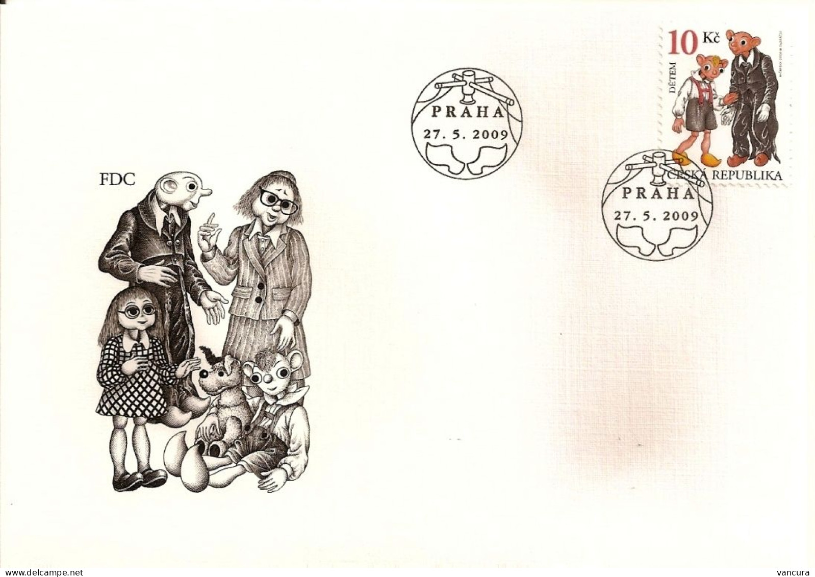 FDC 599 Czech Republic Spejbl And Hurvinek Puppets 2009 NOTICE - POOR SCAN, BUT THE FDC IS O.K. - Puppets