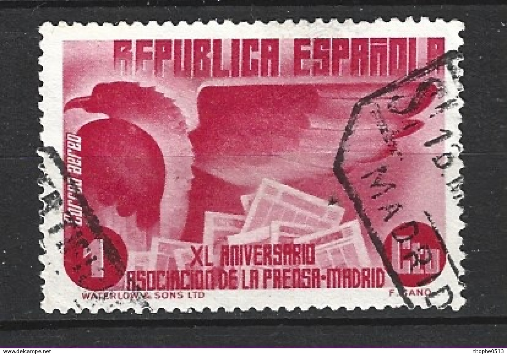 ESPAGNE. PA 96 De 1936 Oblitéré. Association De La Presse De Madrid. - Used Stamps