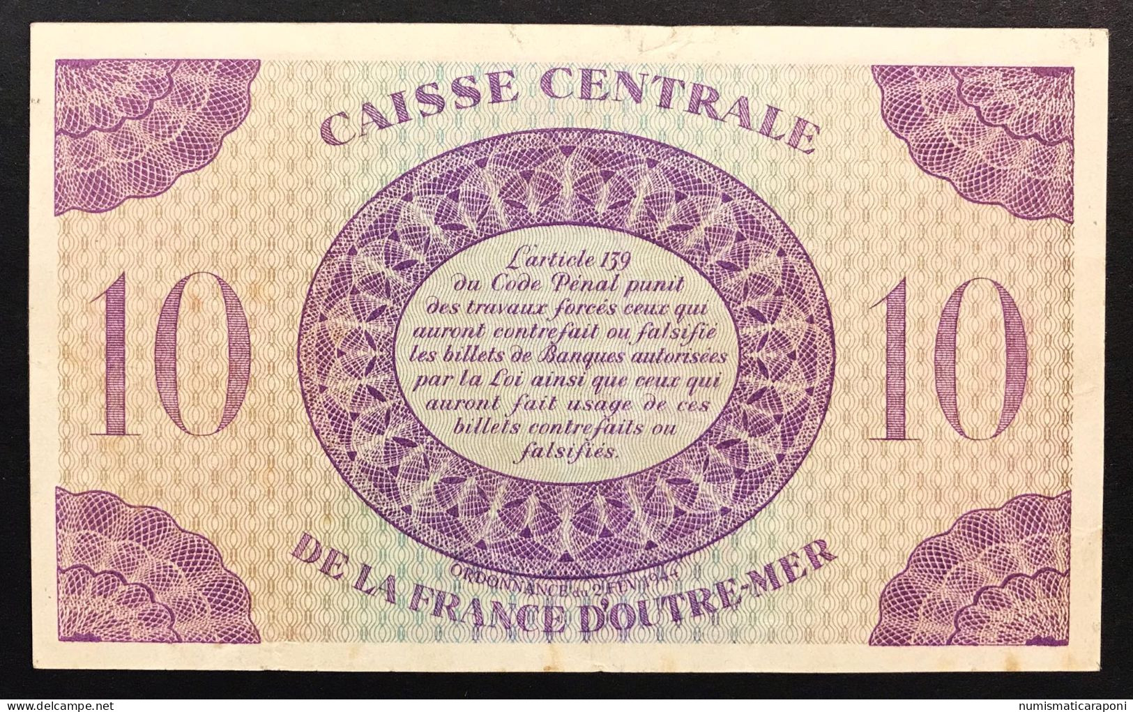 10 Francs FRENCH EQUATORIAL AFRICA 1944 Pick#16b Vf/xf  LOTTO.628 - Unclassified