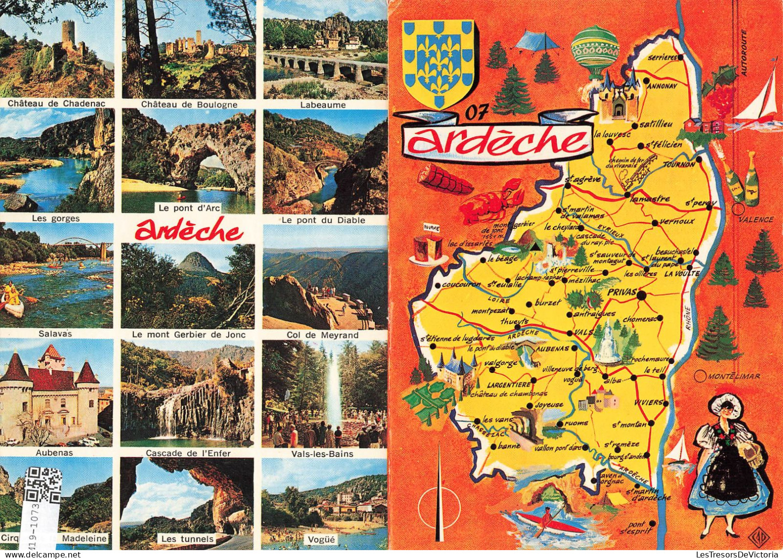 CARTES GÉOGRAPHIQUES - Ardèche - Multi-vues - Colorisé - Carte Postale - Mapas