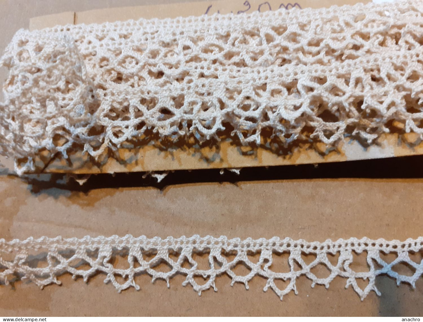 DENTELLE Ancienne GALON Bordure Crochet / 4.30 M X 15 Mm  De Large / COUTURE MERCERIE - Dentelles Et Tissus