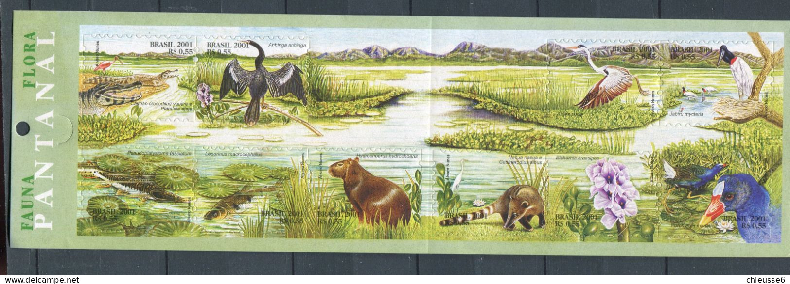 Brésil ** N° 2733 à 2742 - Floredu Pantanal - Carnet - Postzegelboekjes