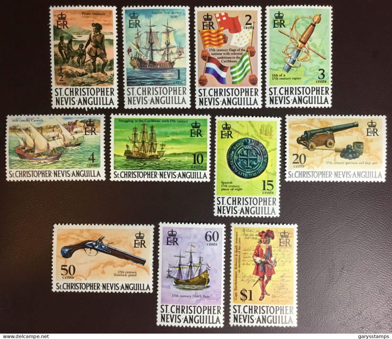 St Christopher Nevis Anguilla 1970 Definitives Set To $1 MNH - St.Christopher-Nevis-Anguilla (...-1980)