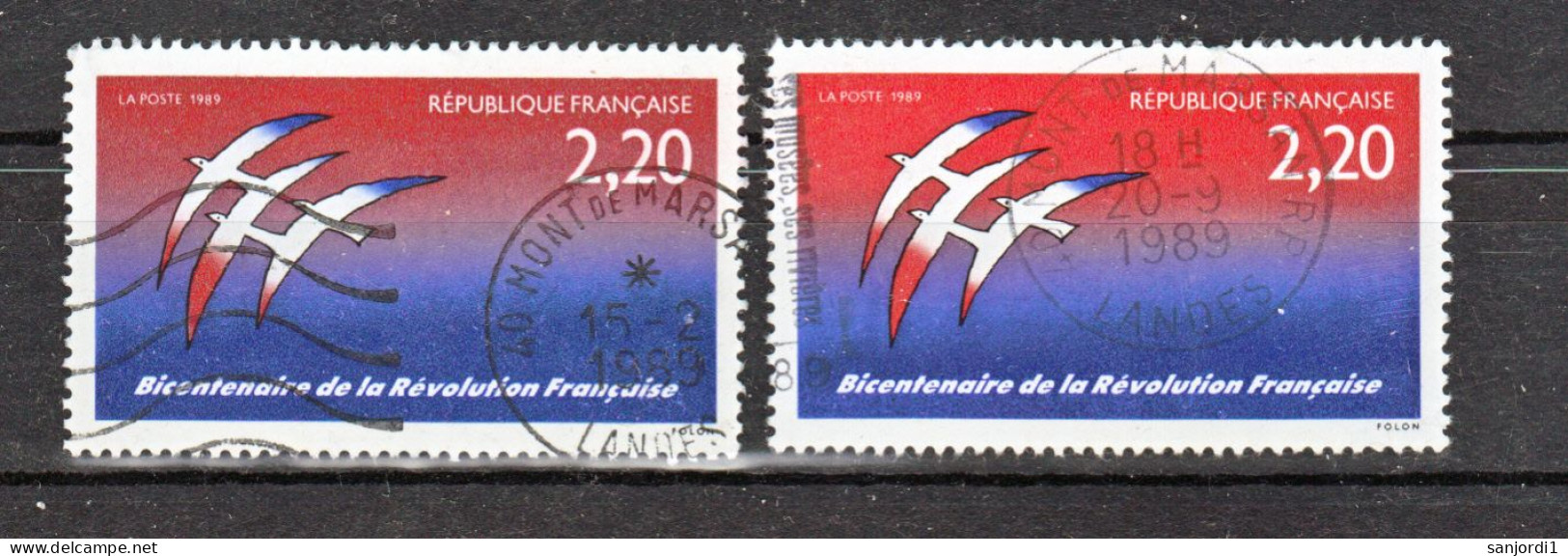 France 2560 Folon Oiseaux Variété Rouge Sombre Et Normal  Oblitéré Used - Gebraucht