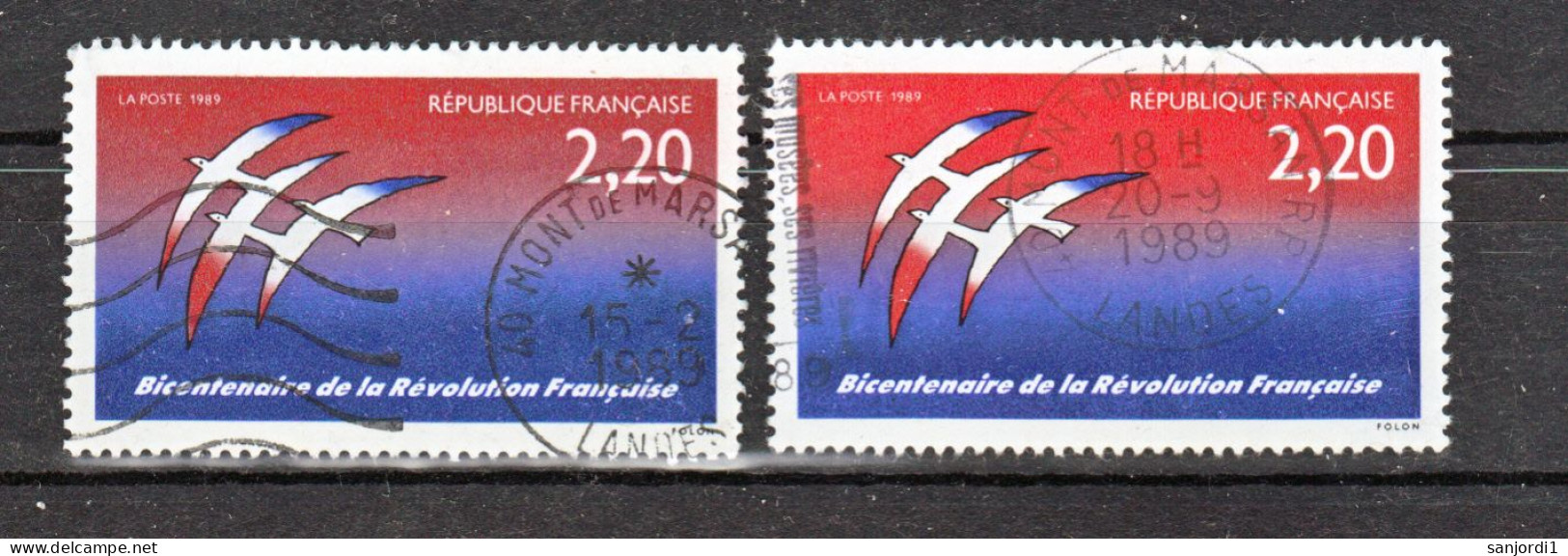 France 2560 Folon Oiseaux Variété Rouge Sombre Et Normal  Oblitéré Used - Used Stamps
