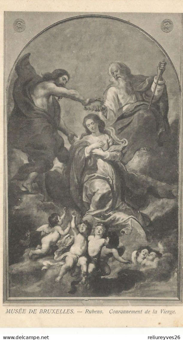 CPA, Précurseur  ,Belgique, Musée De Bruxelles , Rubens , Couronnement De La Vierge  ,Ed.,Van Den Houvel , Dos Simple - Musées