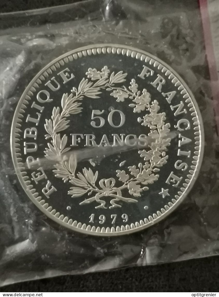 COFFRET PIEFORT ARGENT 50 FRANCS HERCULE 1979 N°1606/2250  / SILVER FRANCE - Essais, Piéforts, épreuves & Flans Brunis