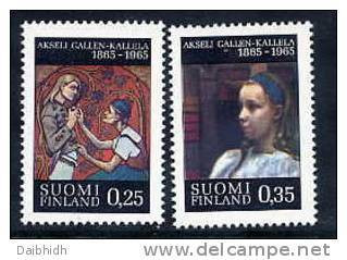 FINLAND 1965 Gallen-Kallela Centenary Set MNH / **.  Michel 598-99 - Nuevos