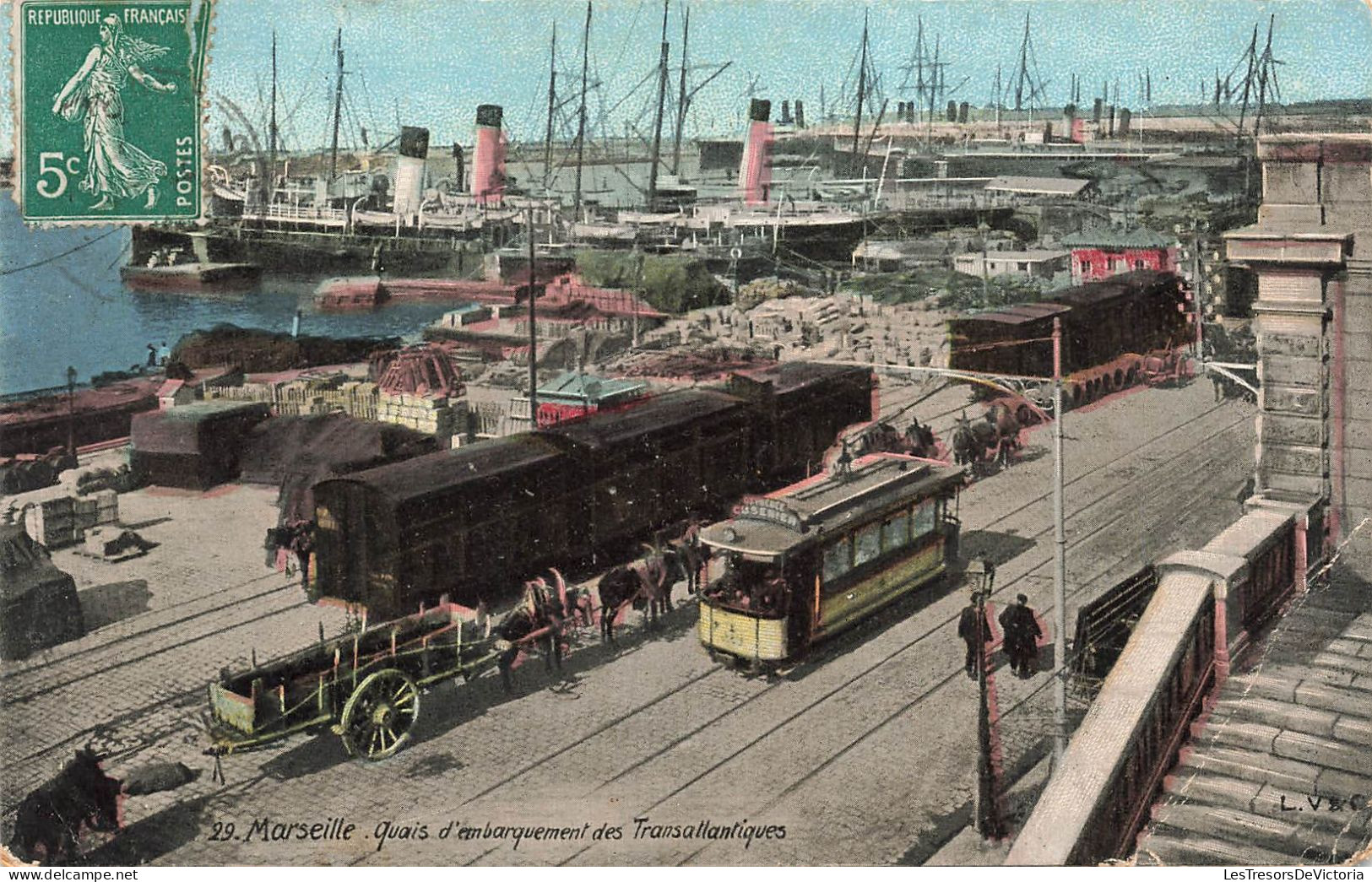 FRANCE - Marseille - Quais D'embarquement Des Transatlantiques - Colorisé - Carte Postale Ancienne - Old Port, Saint Victor, Le Panier